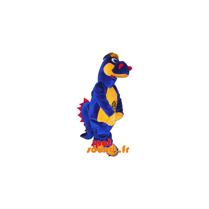 Tricolor dinosaurie maskot. Dragon maskot - Spotsound maskot