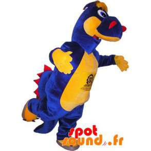 Tricolor dinosaur maskot. Dragon maskot - Spotsound maskot