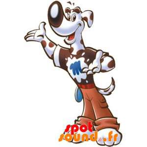 White And Brown Dog Mascot. Dog Costume