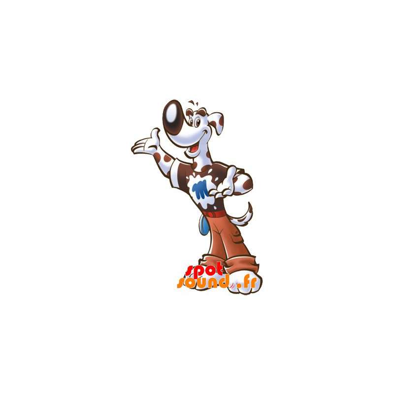 Bílý a hnědý pes maskot. Dog Costume - Maskoti psů - MASFR033162 - SpotSound.fr