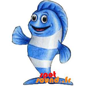 Mascote peixe gigante, azul...