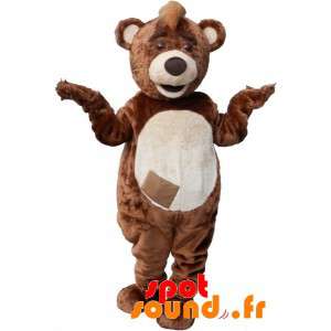 Brun og hvid bamse maskot med kam - Spotsound maskot