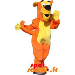 Giganten hund maskot, oransje og gult. Dog Costume - Hundemaskoter - MASFR033172 - SpotSound.fr
