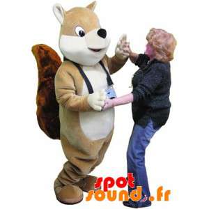 Meget realistisk beige og hvid egern maskot - Spotsound maskot