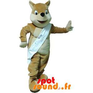 Meget realistisk beige og hvid egern maskot - Spotsound maskot