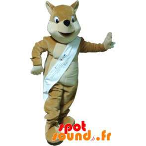 Mycket realistisk beige och vit ekorre maskot - Spotsound maskot