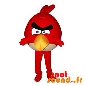Maskot av den berömda röda fågeln från videospelet Angry Birds