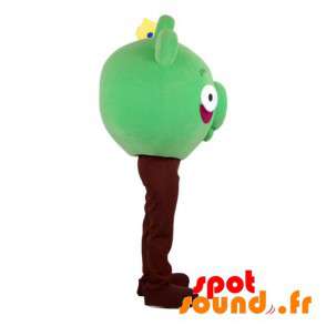 Green Angry Birds maskot. Grön gris maskot - Spotsound maskot