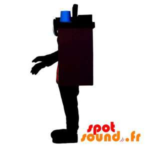 Kæmpe bilbatteri maskot, sort, blå og rød - Spotsound maskot