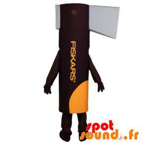 Kæmpe kæmpeøkse, brun og grå. Værktøjsmaskot - Spotsound maskot