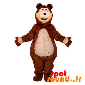 Bamse maskot, kæmpe brun og beige bjørn - Spotsound maskot