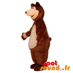 Nallebjörnmaskot, jättebrun och beige björn - Spotsound maskot