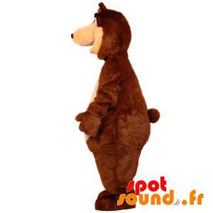 Bamse maskot, kæmpe brun og beige bjørn - Spotsound maskot