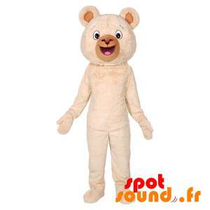 Jätte beige björnmaskot, mjuk och söt - Spotsound maskot