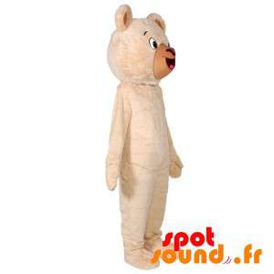 Jätte beige björnmaskot, mjuk och söt - Spotsound maskot