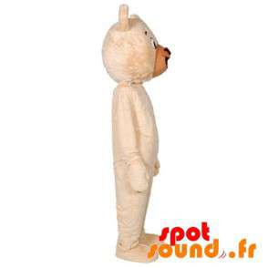 Jätte beige björnmaskot, mjuk och söt - Spotsound maskot