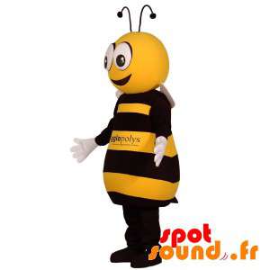 Jätte gul och svart bi maskot. Insektsmaskot - Spotsound maskot