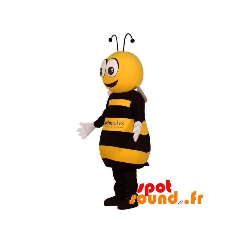 Jätte gul och svart bi maskot. Insektsmaskot - Spotsound maskot