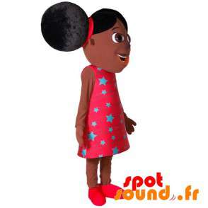 Afrikansk pige maskot med to store dyner - Spotsound maskot