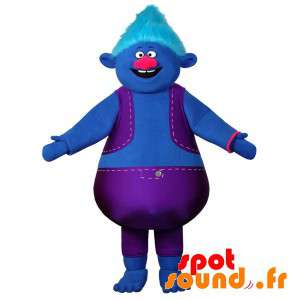 Blue Snowman Mascot mollig...