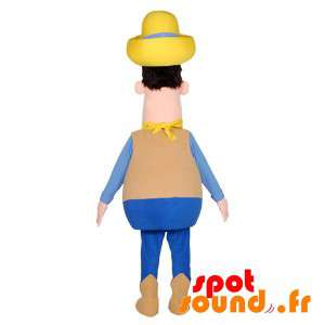 Cowboy maskot, bonde med hat og bandana - Spotsound maskot