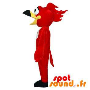 Röd och vit fågelmaskot. Gam maskot - Spotsound maskot