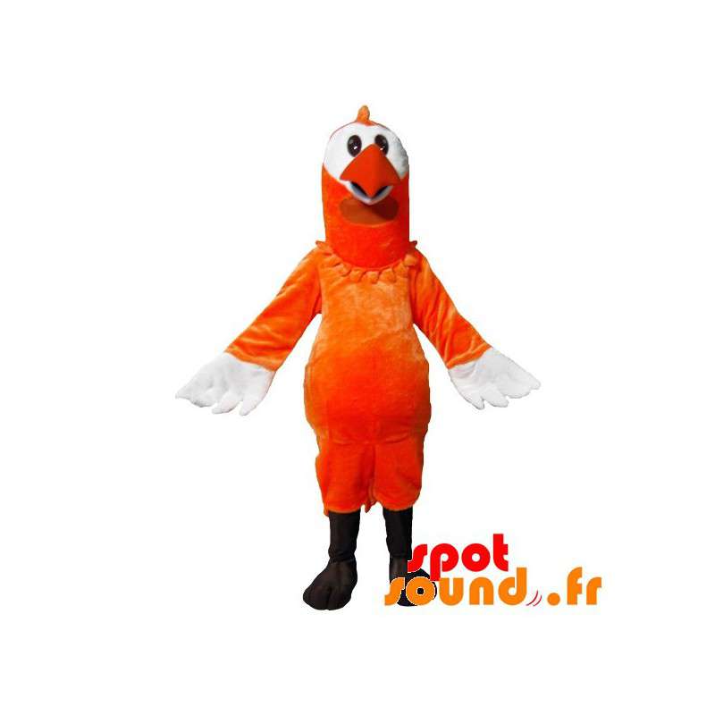 Orange og hvid fuglemaskot - Spotsound maskot