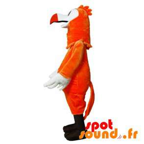 Orange og hvid fuglemaskot - Spotsound maskot