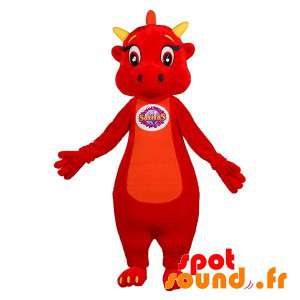 Mascotte de dragon rouge et...