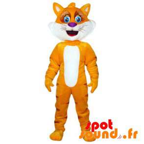 Orange och gul kattmaskot. Fox maskot - Spotsound maskot