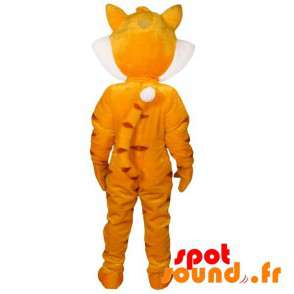 Orange och gul kattmaskot. Fox maskot - Spotsound maskot