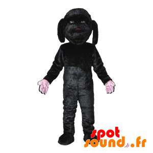 Sort hundemaskot, sød og sød. Hundedragt - Spotsound maskot