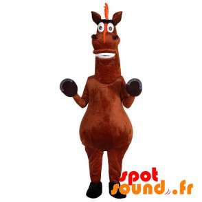 Fun bruin paard mascotte. Horse Costume - Mascottes van het paard - MASFR033257 - SpotSound.fr