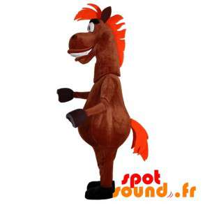 Fun bruin paard mascotte. Horse Costume - Mascottes van het paard - MASFR033257 - SpotSound.fr