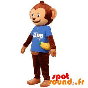 Mascotte de singe marron...