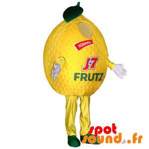 Kæmpe gul citron maskot. Frugt maskot - Spotsound maskot