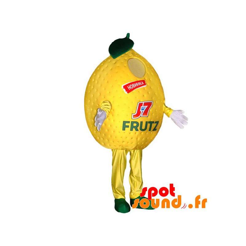 Kæmpe gul citron maskot. Frugt maskot - Spotsound maskot