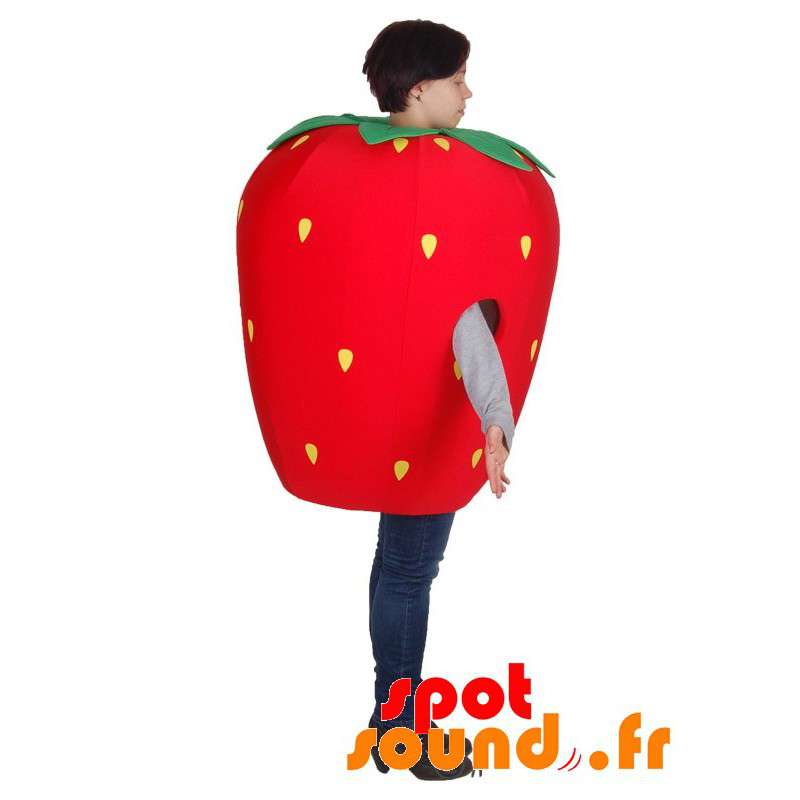 Jätte jordgubbar maskot. Röd fruktmaskot - Spotsound maskot