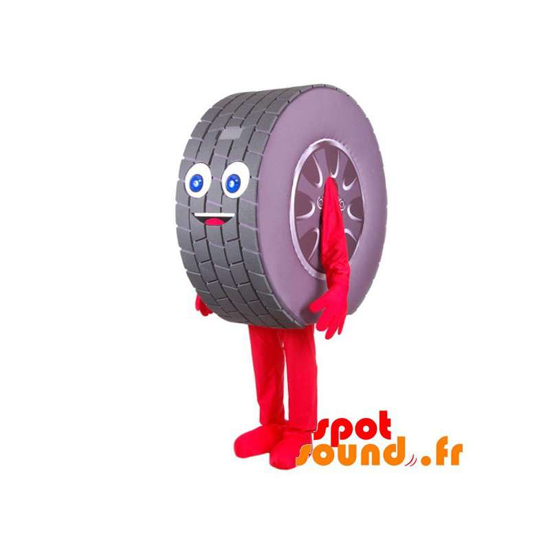 Meget smilende kæmpe maskot. Bilhjul maskot - Spotsound maskot Meget smilende kæmpe maskot. Bilhjul maskot - Spotsound maskot