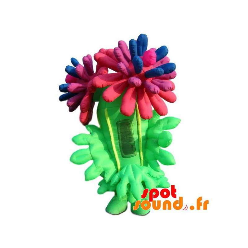 Oppustelig blomstemaskot. Kæmpe farverig blomst - Spotsound