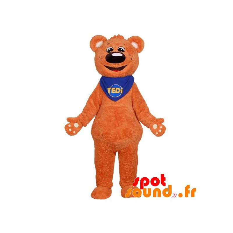 Söt och söt orange nallebjörnmaskot - Spotsound maskot
