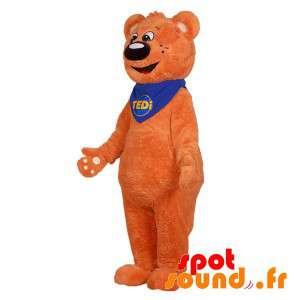 Sød og sød orange bamse maskot - Spotsound maskot