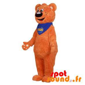 Söt och söt orange nallebjörnmaskot - Spotsound maskot