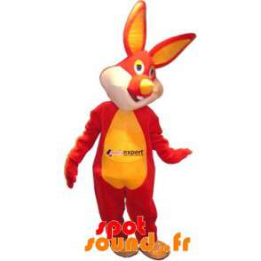 Rød og gul kanin maskot. Bunny kostume - Spotsound maskot