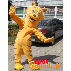 非常に面白いオレンジ色の猫のマスコット。ネコのマスコット