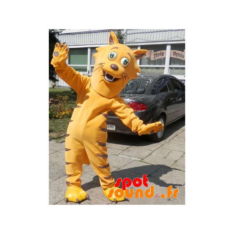 Meget sjov orange kat maskot. Feline maskot - Spotsound maskot