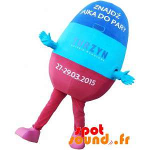 Mascotte blauw en roze...