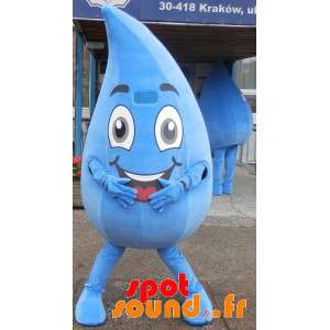 Mascot reuzedaling water en glimlachen. Mascot water