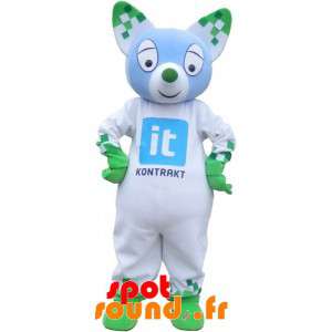 Blue And Green Cat Mascot....