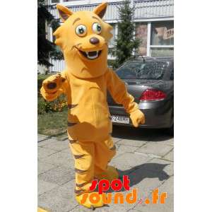 Mascotte de chat orange et...